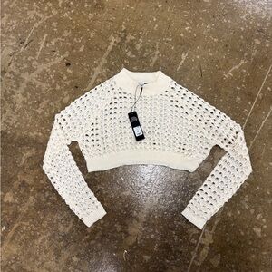 Fashion Nova Cream Crochet Crop Top